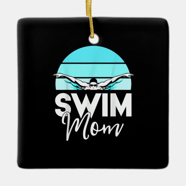 Mama Schwimmer Schwimmen Meet Schwimmer Keramikornament (Vorderseite)