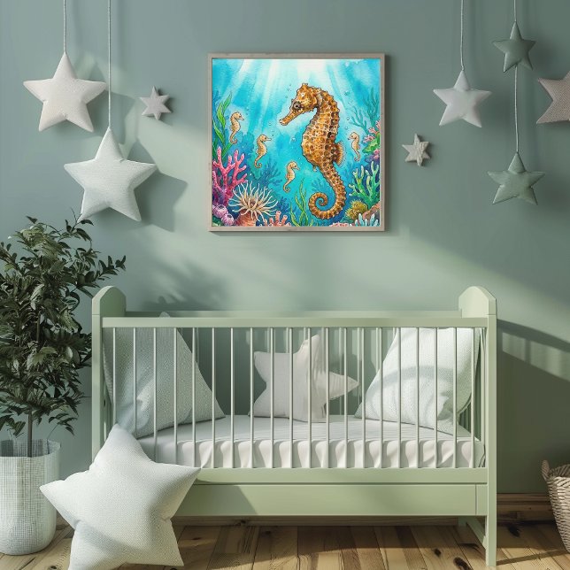Mama-Seepferdchen und Brutstätte Poster (Von Creator hochgeladen)