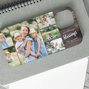 Mama Segen Zitat 6 Fotokollage Rustikales Holz Case-Mate iPhone Hülle