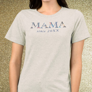 Mama seit benutzerdefinierten Jahr Typografie einf Tri-Blend Shirt