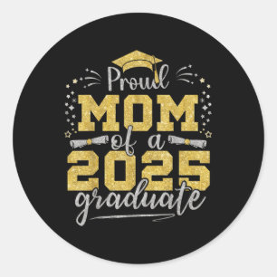 Mama Senior 2025 Proud-Mama eines Cl von 2025 Grad Runder Aufkleber