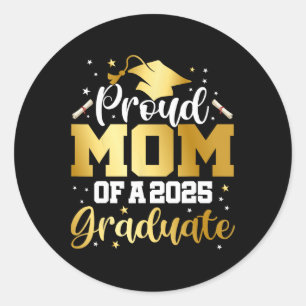 Mama Senior 2025 Proud-Mama eines Cl von 2025 Grad Runder Aufkleber