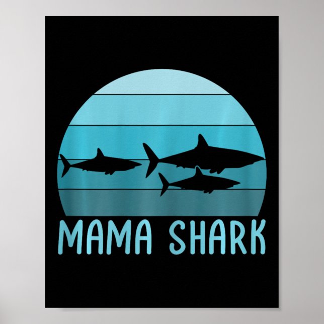 Mama Shark Mama vom 2 Muttertag Poster (Vorne)