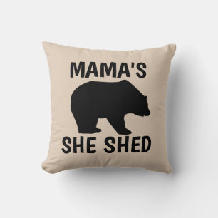 MAMA SHED BEAR GRIZZLY Throw Kissen