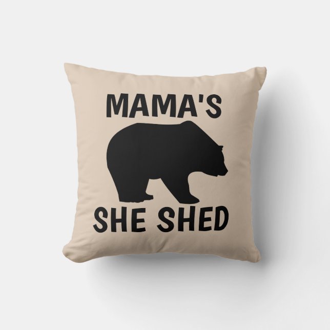 MAMA SHED BEAR GRIZZLY Throw Kissen (Vorderseite)