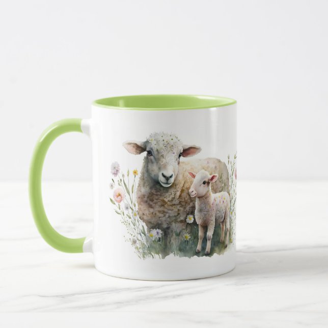 Mama Sheep mit Lamb-Tasse Tasse (Links)