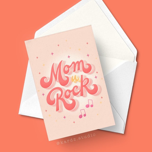 Mama Sie Rock Happy Mütter Day Card (The image shows a 5x7 inch card. Personalize with your message inside.)