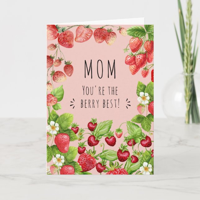 Mama, Sie sind die Berry Best, Strawberry Pflanze Karte (Vorderseite)