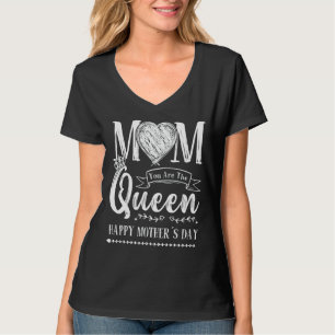 Mama Sie sind Queen Heart Blume Best Mother Mo T-Shirt