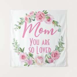 Mama Sie sind so liebt Blumenreath Rose Wandteppich