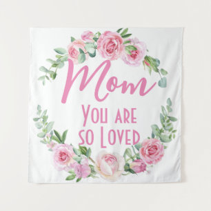 Mama Sie sind so liebt Blumenreath Rose Wandteppich