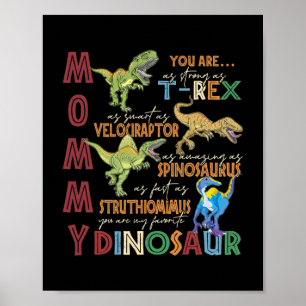 Mama Sie sind so stark wie T Rex Dinosaurier Mütte Poster