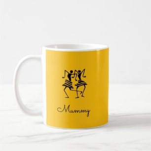 Mama Silhouette Celebration Dancers Orange Kaffeetasse