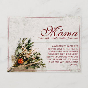 Mama - simply irreplaceable - Bouquet Feiertagspostkarte