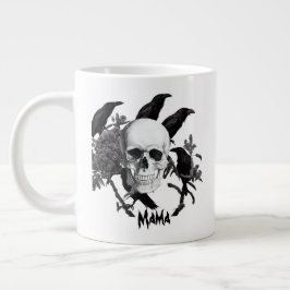 Mama Skull and Crows Halloween Jumbo Tasse