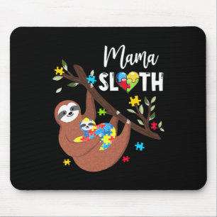 Mama Sloth Puzzle Piece Autismus Bewusstsein Autis Mousepad