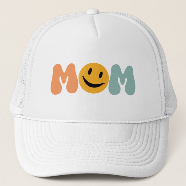 Mama Smile Face Truckerkappe (Vorderseite)
