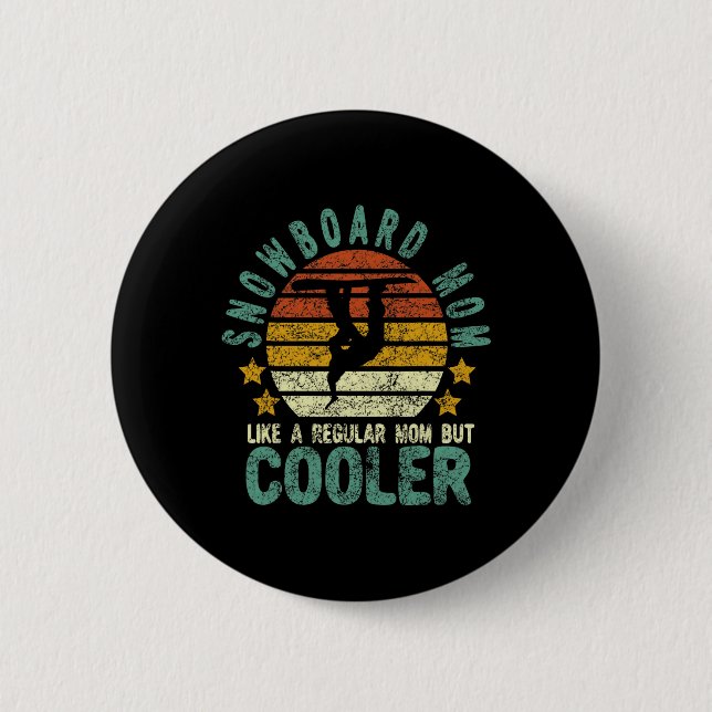 Mama Snowboard Funny Snow Snowboarder und S Button (Vorderseite)