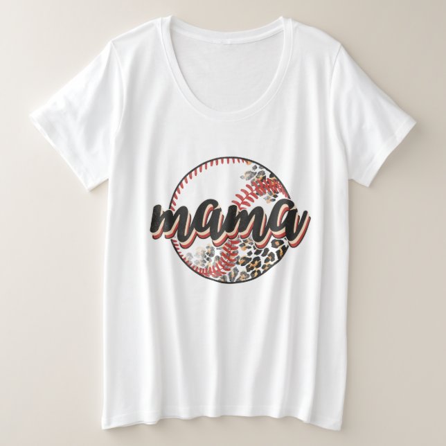 Mama Softball Große Größe T-Shirt (Design vorne)