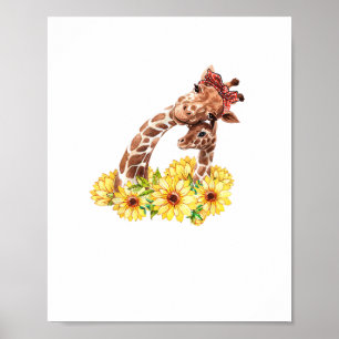 Mama Sonnenblume Geschenk Safari Afrika Tierkinder Poster