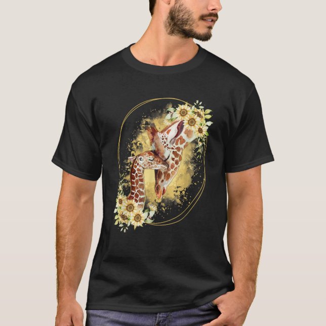 Mama Sonnenblume Geschenk Safari Afrika Tierkinder T-Shirt (Vorderseite)