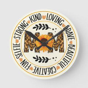 Mama Sonnenblume Runde Wanduhr