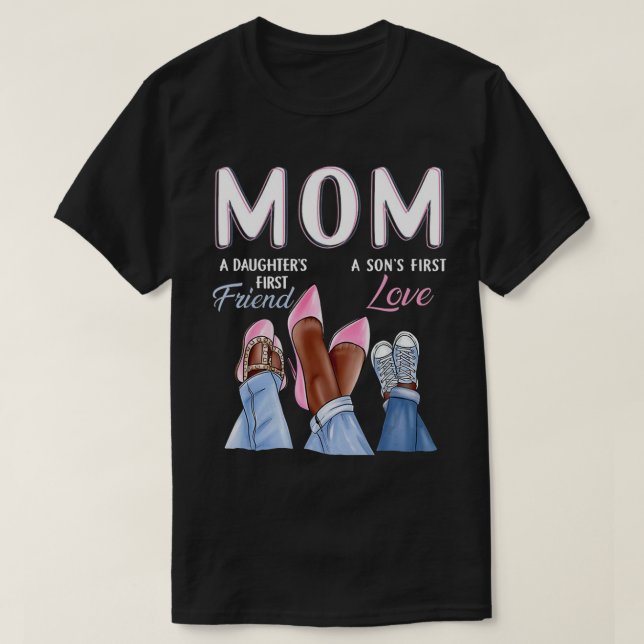 Mama Sons Erste Liebe Daughters First Friend Mütte T-Shirt (Design vorne)