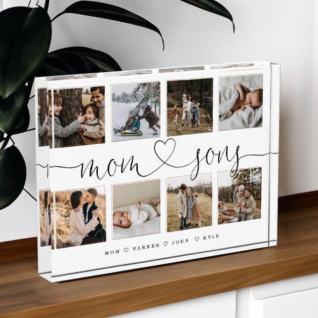 Mama & Sons - Heftschrift | Foto Grid Collage (Mom & Sons Heart Script | Photo Grid Collage)