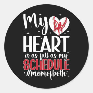 Mama sowohl des Tanzes als auch der Baseball-Mama Runder Aufkleber