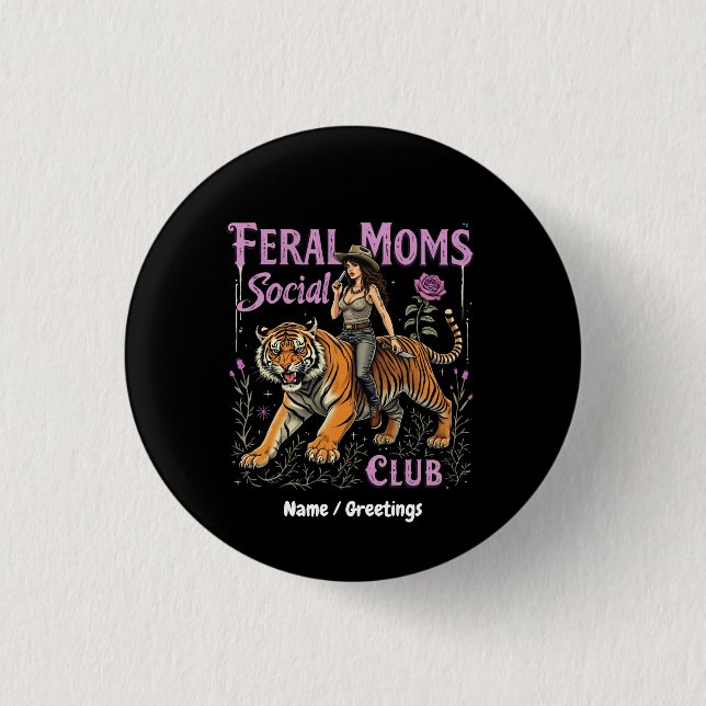 Mama-Sozialverein | Funny Trendy Graphic Gift Button (Vorderseite)