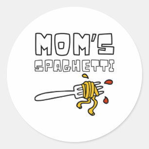 Mama Spaghetti Funny Kleinkind Kids Runder Aufkleber