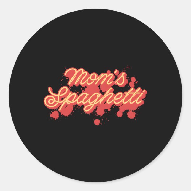Mama Spaghetti Meatballs Tomato Sauce Mutter's Da Runder Aufkleber (Vorderseite)