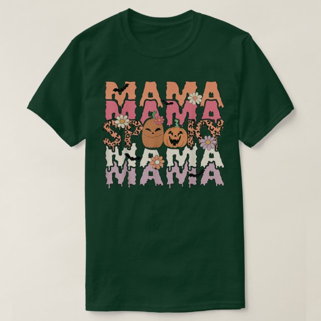Mama Spooky Halloween-Kostüm, Ghost, Pumpkin T-Shirt (Design vorne)
