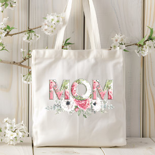 Mama Stilvolle moderne botanische Blume mit Flora  Tragetasche