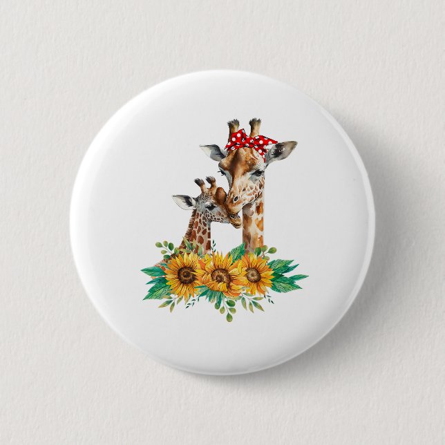 Mama Sunflower Safari Africa Animals Kinder Niedli Button (Vorderseite)