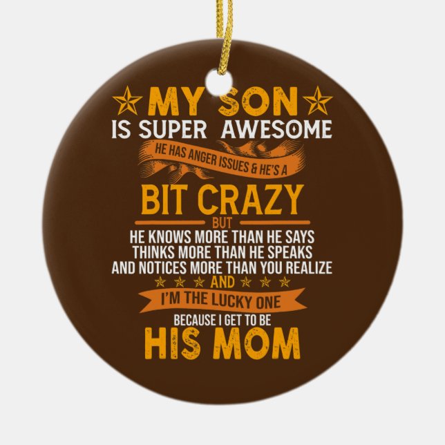 Mama Super Phantastisch Son Mothers Day Funny Son Keramik Ornament (Vorne)