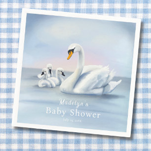 Mama Swan mit Babies Baby Dusche Serviette