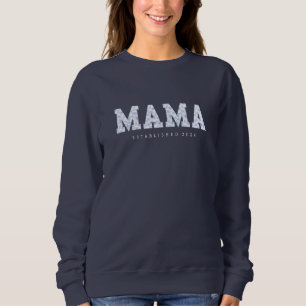 Mama Sweater, blaue Blüte Sweatshirt
