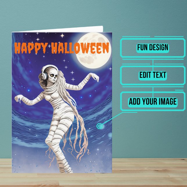 Mama tanzt zu Wrap Music Halloween Karte (Send a special greeting to a friend at Halloween with this fun card.)