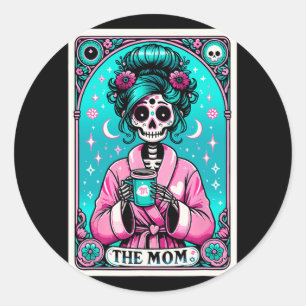 Mama Tarot Card Skeleton Mütter Tag Hexe Mama Skul Runder Aufkleber