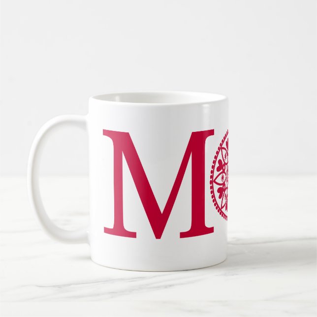 Mama-Tasse - Rot u. Weiß Kaffeetasse (Links)