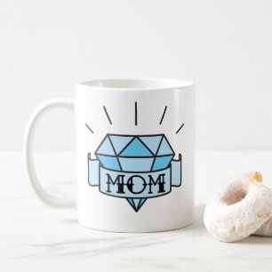 Mama Tattoo Style Diamond Kaffee Tasse