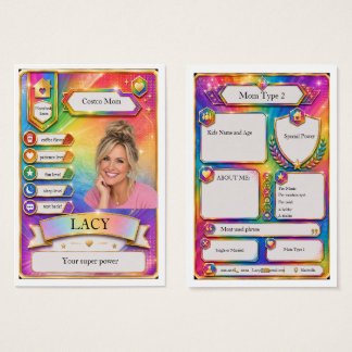 Mama-Tauschkarte in Regenbogen-Explosion