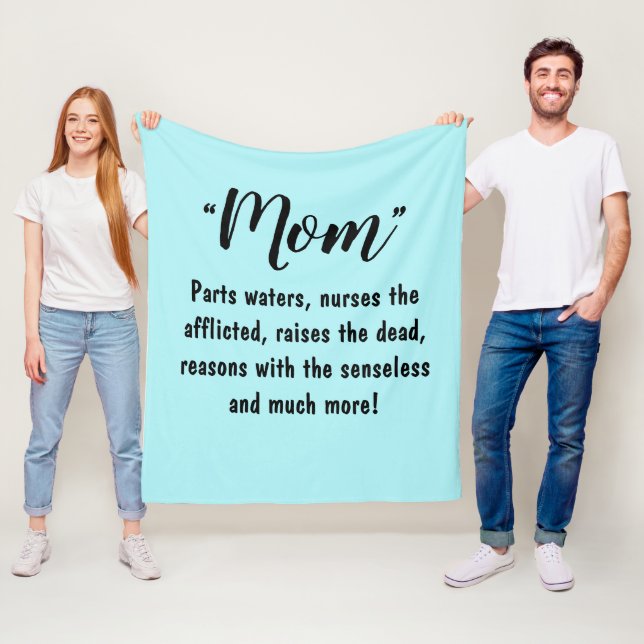 Mama: Teile des Wassers, Pflege des Gebrechlichen. Fleecedecke (Beispiel)