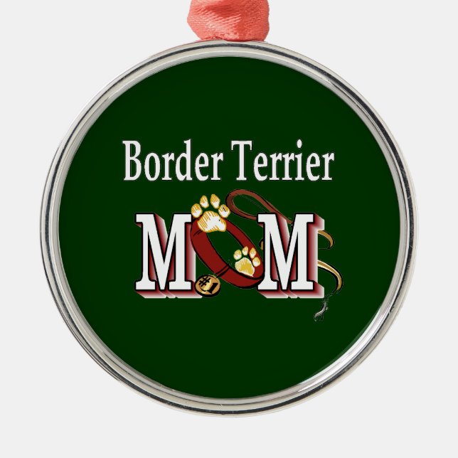 Mama Terrier Dog Ornament Aus Metall (Vorne)
