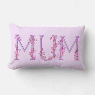 Mama Text Aquarell rosa violett Kissen