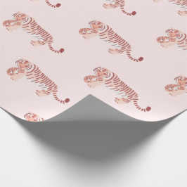 Mama Tiger & Cub Muster Baby Pink Wrapping Paper Geschenkpapier