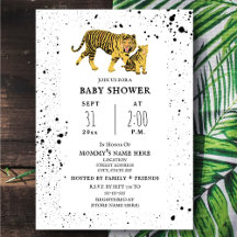Mama Tiger Neutral Baby Shower Einladung