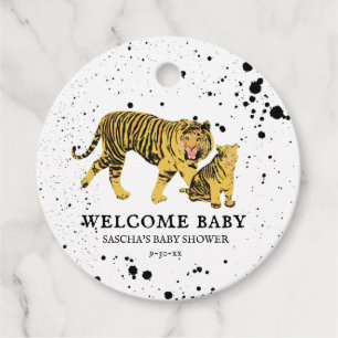 Mama Tiger Paint Spritzer Neutral Baby Dusche Geschenkanhänger