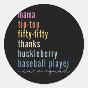 Mama Tip Top 50 Dank Huckleberry Baseball Pla Runder Aufkleber